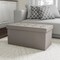 Hastings Home Folding Storage Bench Ottoman-30" Faux Gray Leather- Foam Padded Lid-Removable Bin-Organizer 253345XMY - alternate 1